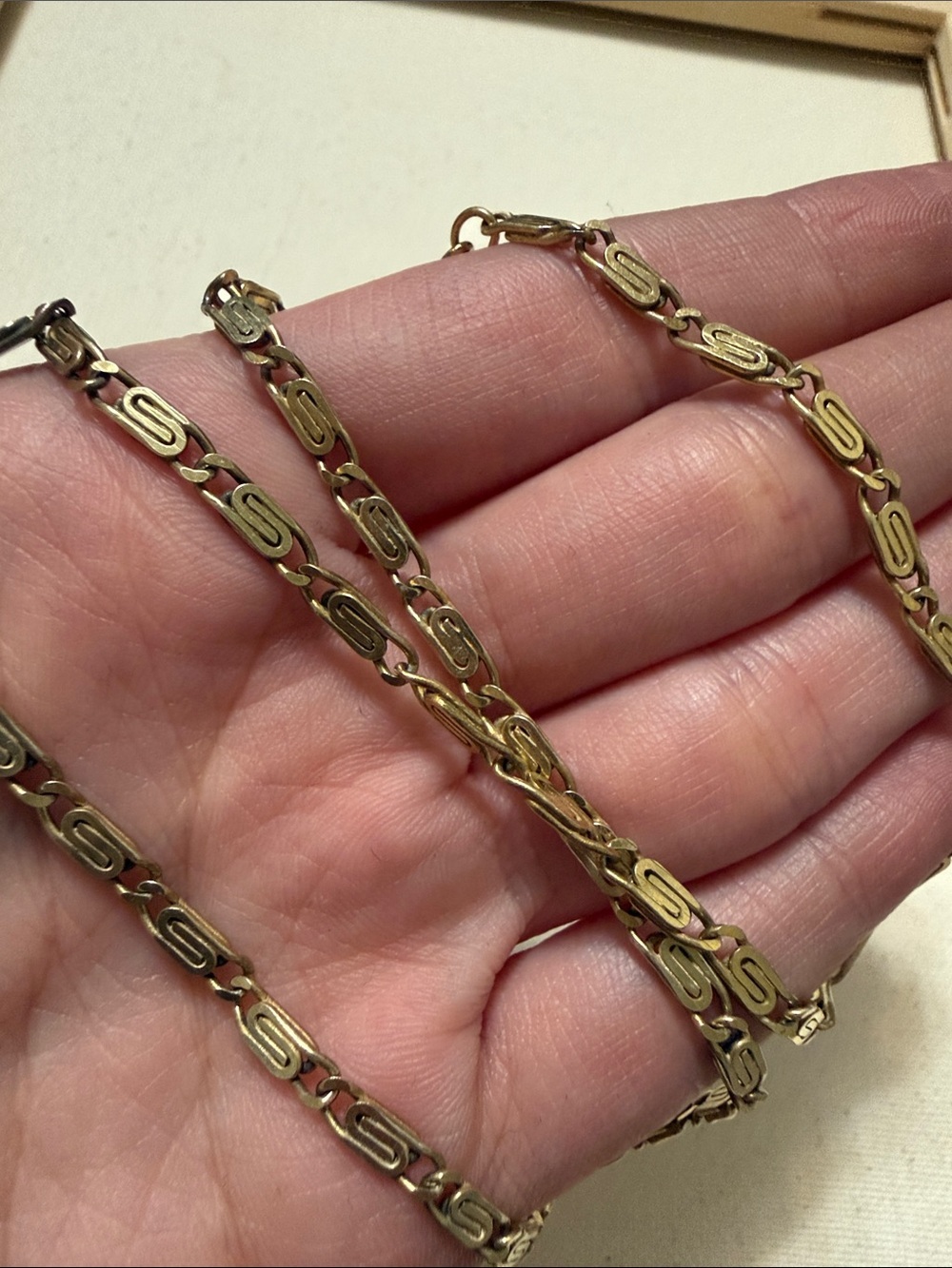 Sterling Silver 925 Gold Toned Link Necklace 17’ inch - Picture 5 of 10